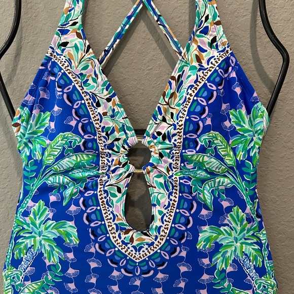Lilly Pulitzer Women’s Ester Blue Multi One Piece Size 2 EUC - Picture 8 of 8